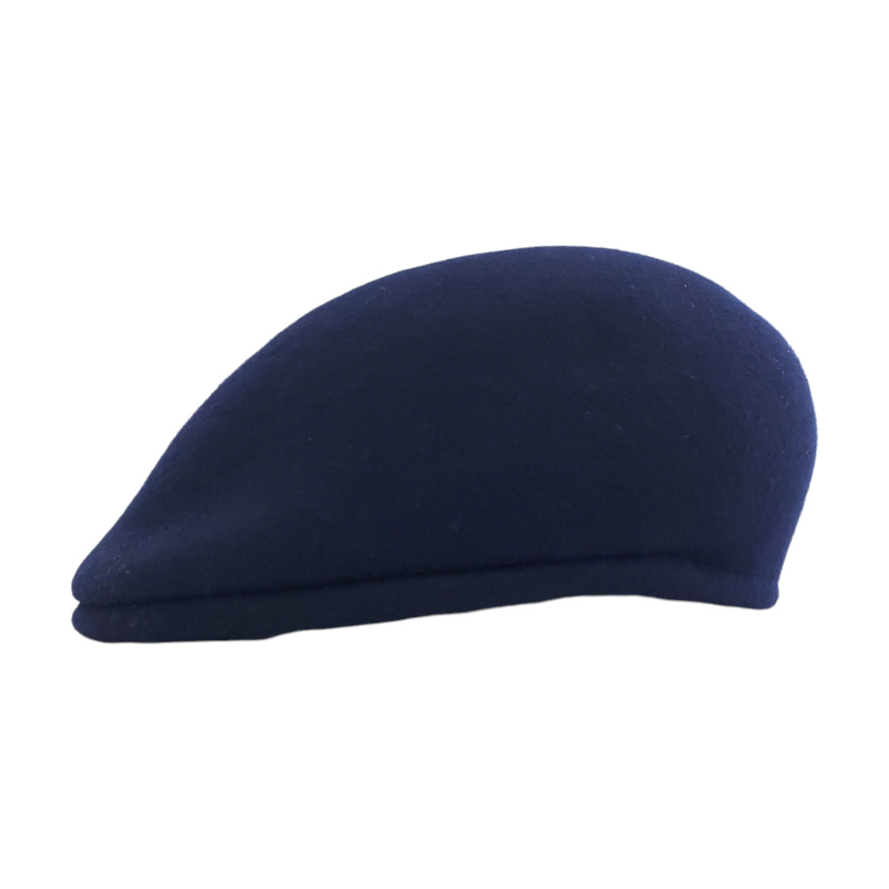 Vintage Huckel Hat Newsboy Flat Cabbie Bora Super Wool Felt Hat Navy Blue Cap